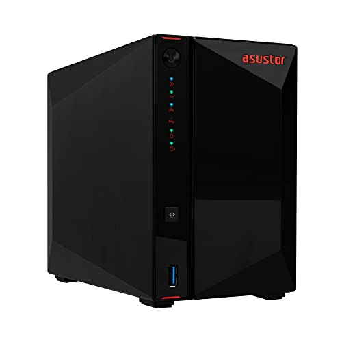 As5402T, 2 Bay Nas, Intel Quad-Core 2.0Ghz Cpu, 4X M.2 Nvme Ssd Slots, 2X2.5Gbe Ports, 4Gb Ddr4 Ram, Cloud Storage For Gaming And Live Stream, Network Attached Storage(Diskless)