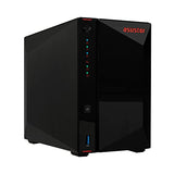 As5402T, 2 Bay Nas, Intel Quad-Core 2.0Ghz Cpu, 4X M.2 Nvme Ssd Slots, 2X2.5Gbe Ports, 4Gb Ddr4 Ram, Cloud Storage For Gaming And Live Stream, Network Attached Storage(Diskless)