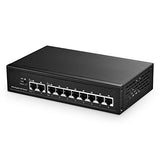 10 Port Gigabit Poe Switch, 8 Poe+ 1000Mbps, 2 Gigabit Uplink, Ieee802.3Af/At, 120W Internal Power Supply, Metal Case Unmanaged Plug And Play Switch