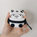 Cute Silicone Case for AirPods 4 with Cleaner Kit, Women's Anti-Drop Protective Cover, Keychain for AirPods 4th Generation (Cute Panda)