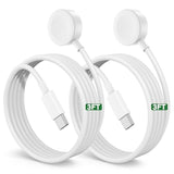 2Pack Upgraded For Apple Watch Charger Cable, 3Ft Usb C To Magnetic Wireless Fast I-Watch Charging Cord [Portable], Compatible With Iwatch Series Ultra10/9/8/7/6/Se/Se2/5/4/3/2 - White