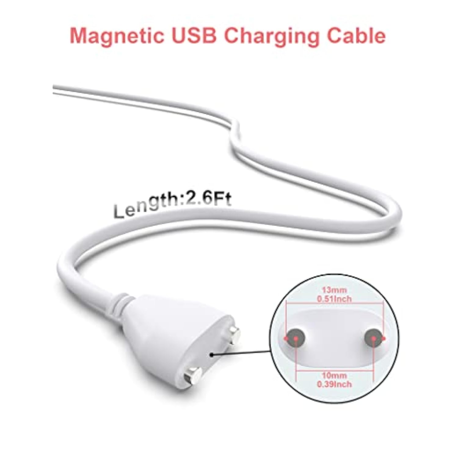2.6Ft Magnetic Usb Dc Charger Cable Replacement Charging Cord - (10Mm/0.39In)