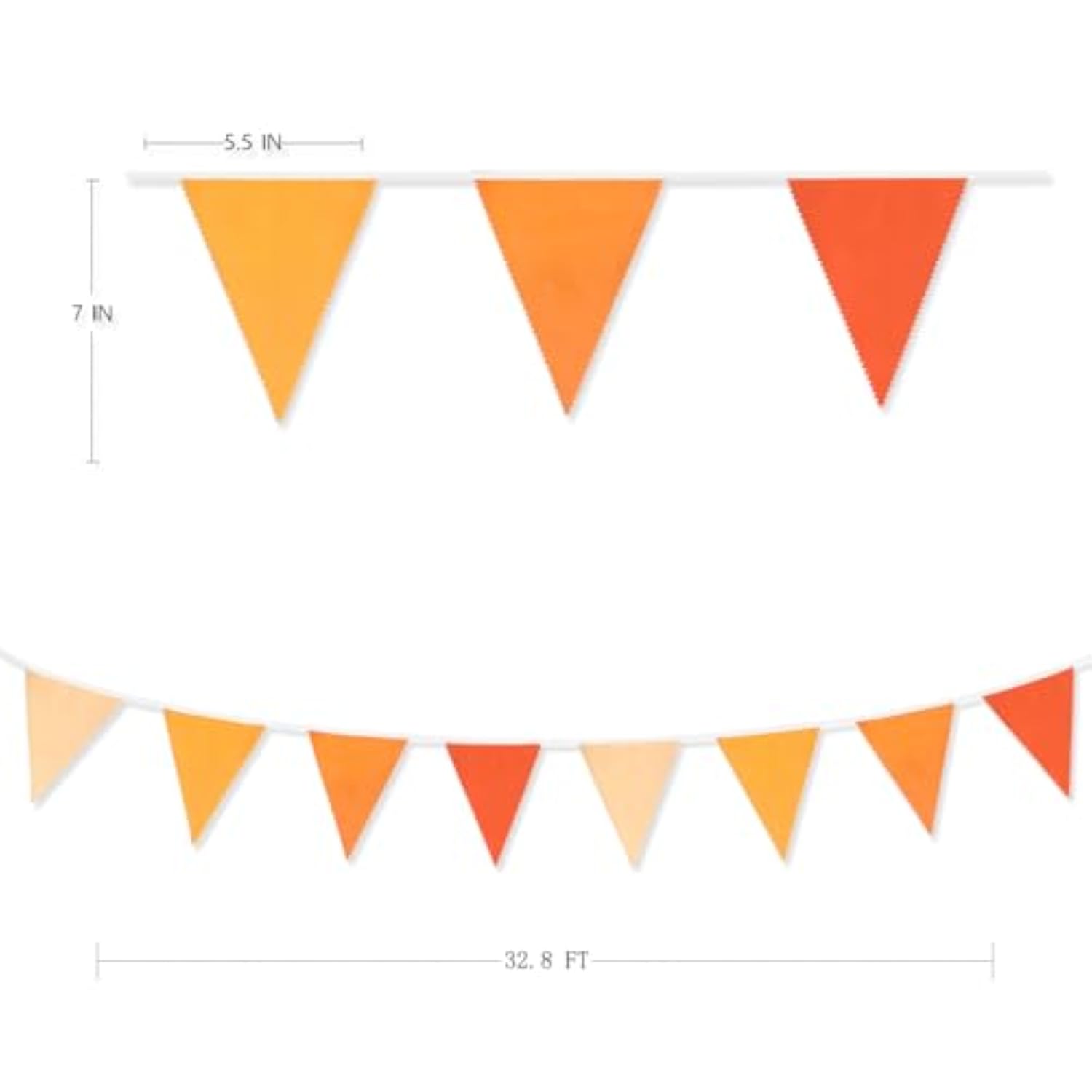 10M Triangle Flag Banner, Cotton Pennant Garland for Fall, Thanksgiving, Parties