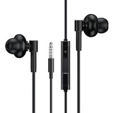 3.5mm Wired Earbuds, Lightweight Headphones with Microphone Volume Control, S/M/L Ear Tips (Black)