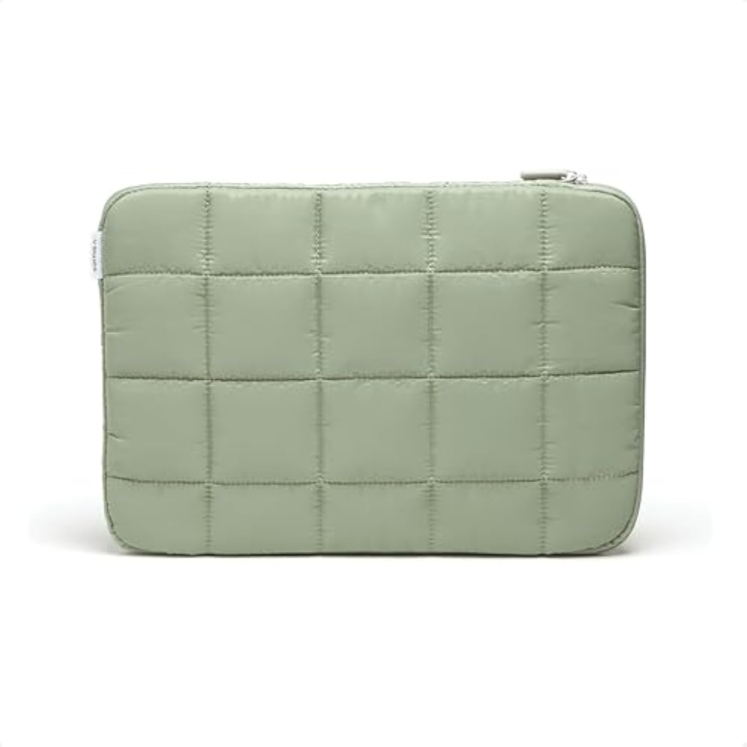 U Brands Nylon Puffer Zipping Large Laptop Sleeve, 10.5" x 15", Computer Accessories, Laptop Bag for MacBook Pro, MacBook Air, Chromebook, HP Computer, Matcha Green