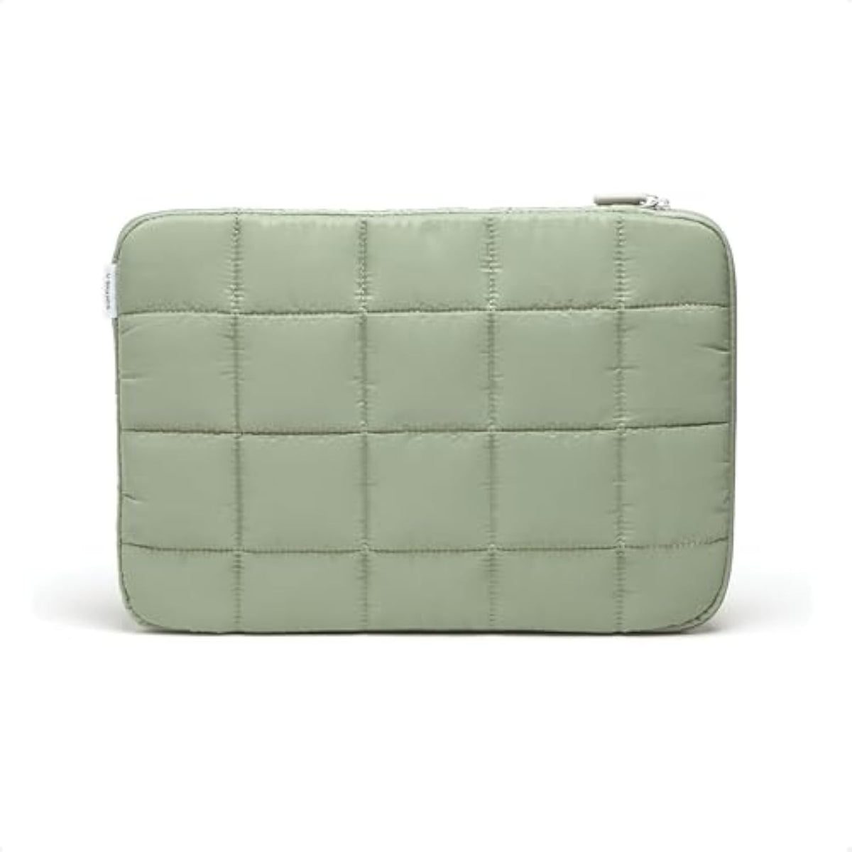 U Brands Nylon Puffer Zipping Large Laptop Sleeve, 10.5" x 15", Computer Accessories, Laptop Bag for MacBook Pro, MacBook Air, Chromebook, HP Computer, Matcha Green