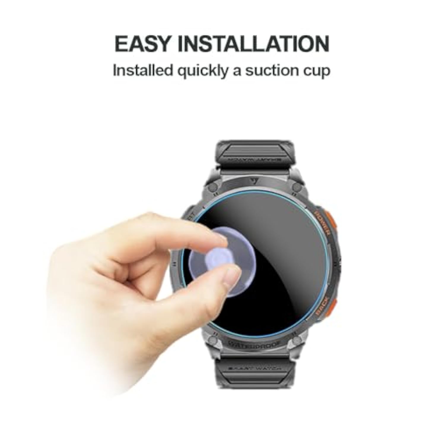 Screen Protector For K66 / K68 / Fv13 / Fv15 1.85'' Military Smartwatch, 9H Tempered Glass Protective Film Compatible For Mingwear K68 / Podoeil K66 1.85'' Smart Watch (3 Pcs)