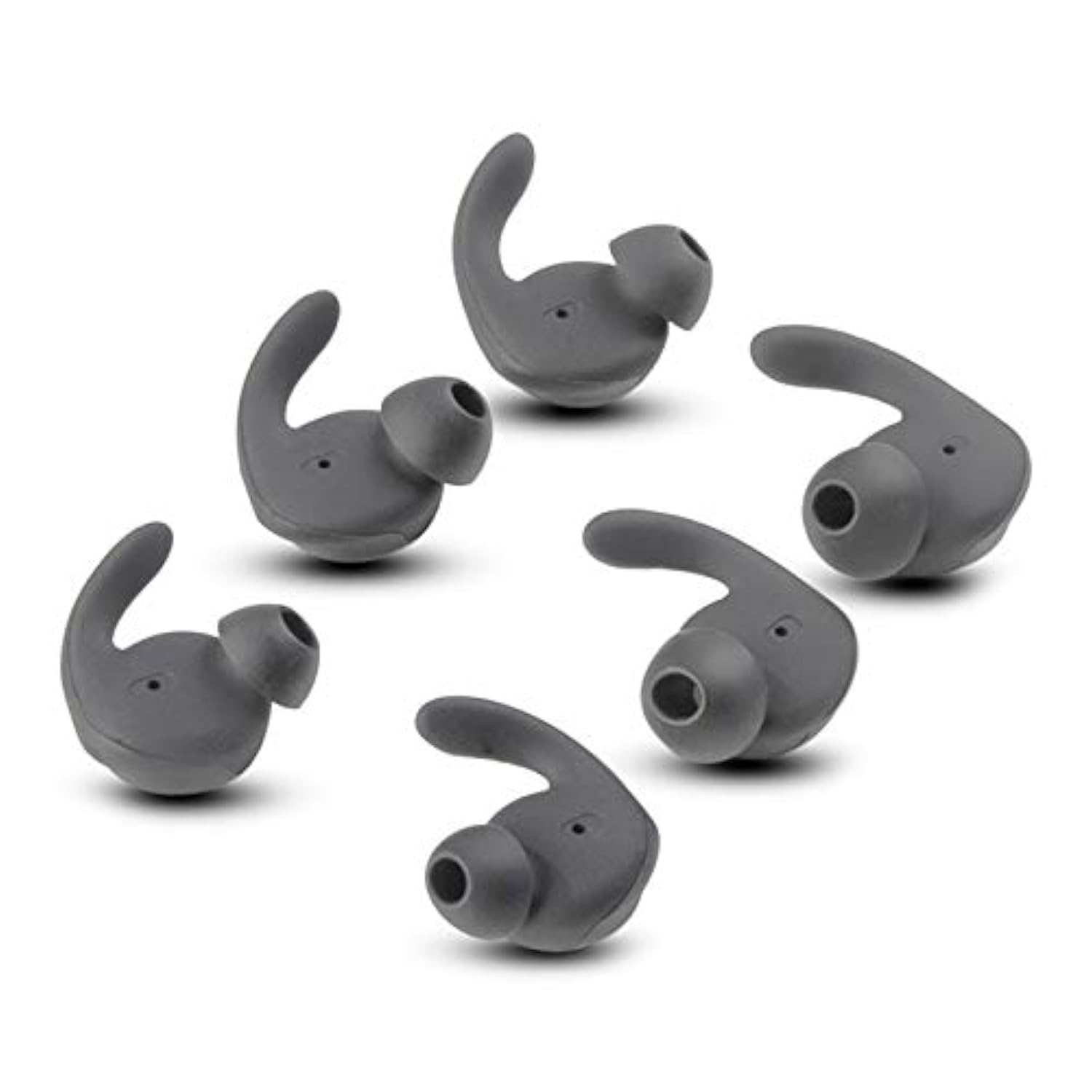 6Pcs Earbuds Cover In-Ear Tips Soft Silicone Skin Earpiece Ear Hook Buds Replacement For Hua-Wei Xsport/Honor Am61 Sports Bluetooth Headset, S/M/L, Black