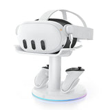 Magnetic Charging Dock Compatible with Meta Quest 3/3S, 30W Fast Charger VR Stand with 2 Rechargeable Controller Batteries, USB-C Port ? Overcharge