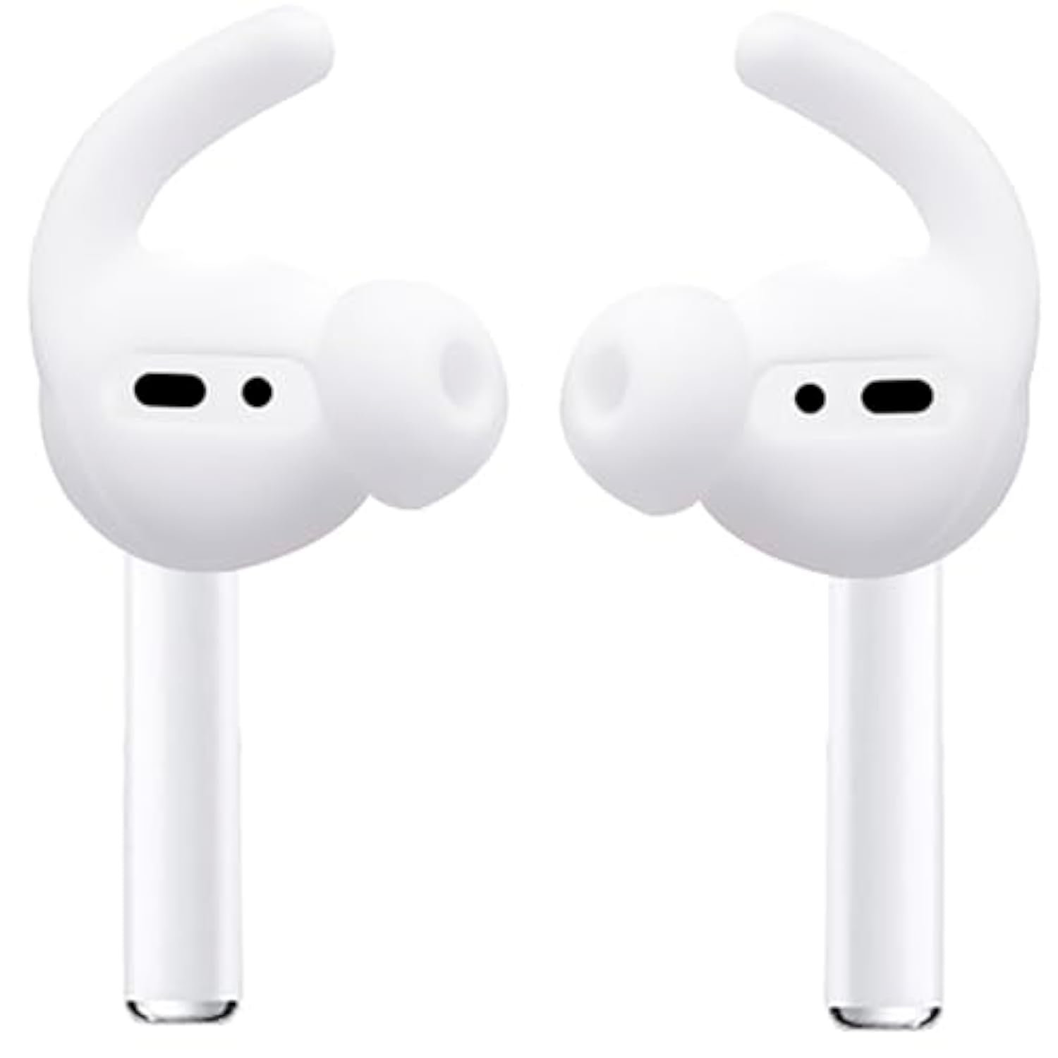 Ear Hooks Accessories Compatible With Airpods 2 & Airpods 1 Or Earpods Headphones,Airpod Tips Anti-Slip Ear Hooks Silicone 1 Pair (White)