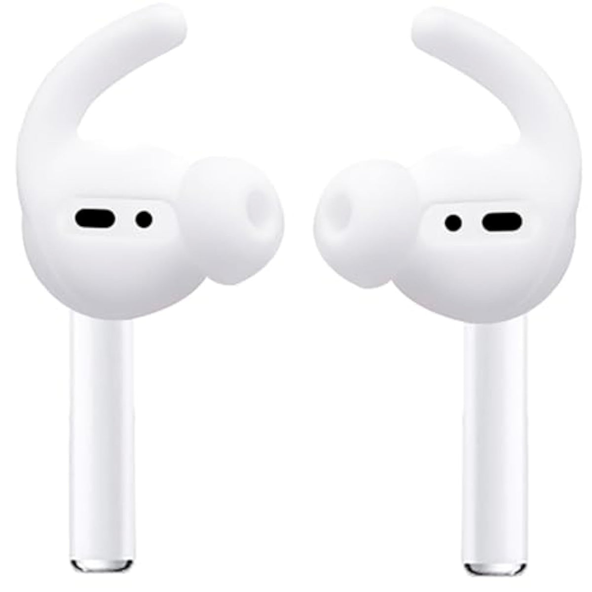 Ear Hooks Accessories Compatible With Airpods 2 & Airpods 1 Or Earpods Headphones,Airpod Tips Anti-Slip Ear Hooks Silicone 1 Pair (White)