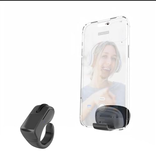 Latest Model Wireless Finger Ring Mouse, Bluetooth Touchpad, Cursor Control, Tiktok Video Scroller, Compatible With Pc, Laptop, Mobile, Tablet,Selfie Video Scrolling Page Turner (White)