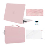 MOSISO Compatible with MacBook Air 13 inch Case M1 Chip 2021 2020 2019 2018 Release A2337 A2179 A1932 Retina Display, Plastic Hard Shell Case&Bag&Keyboard Skin&Webcam Cover&Screen Film, Rose Quartz