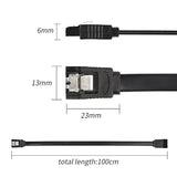 Sata Iii Cable, 39.37 Inch Flat Angle Hard Drive Sata Data Cable With Locking