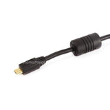 6-Feet Usb 2.0 A Male To Micro 5Pin Male 28/24Awg Cable With Ferrite Core (Gold Plated) (105458),Black