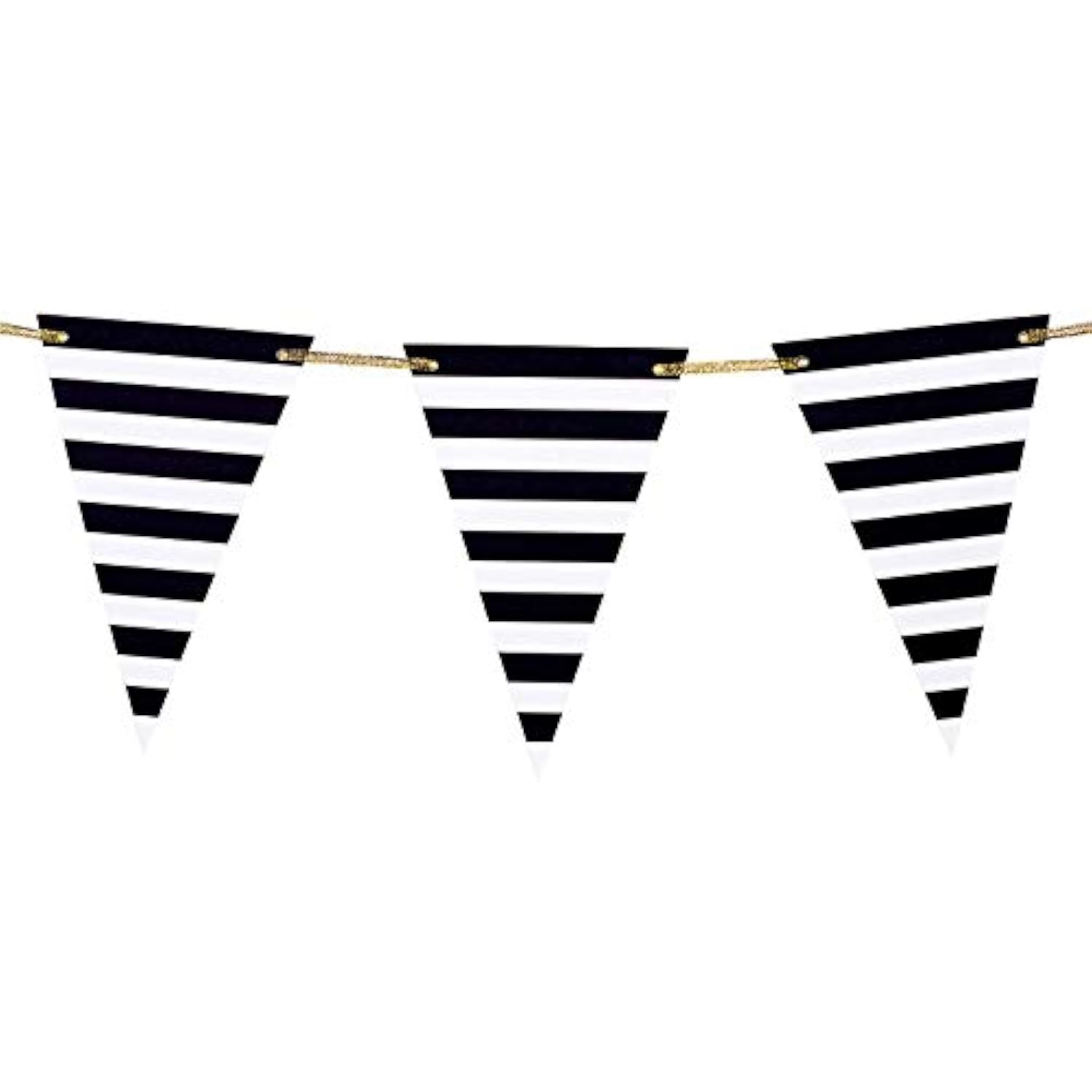 Black Striped Banner Pirate Pennant Decoration Graduation Supplies Black And White Triangle Bunting Garland For Birthday Anniversary Party Nursery Decor 15 Pcs 10 Feet