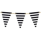 Black Striped Banner Pirate Pennant Decoration Graduation Supplies Black And White Triangle Bunting Garland For Birthday Anniversary Party Nursery Decor 15 Pcs 10 Feet