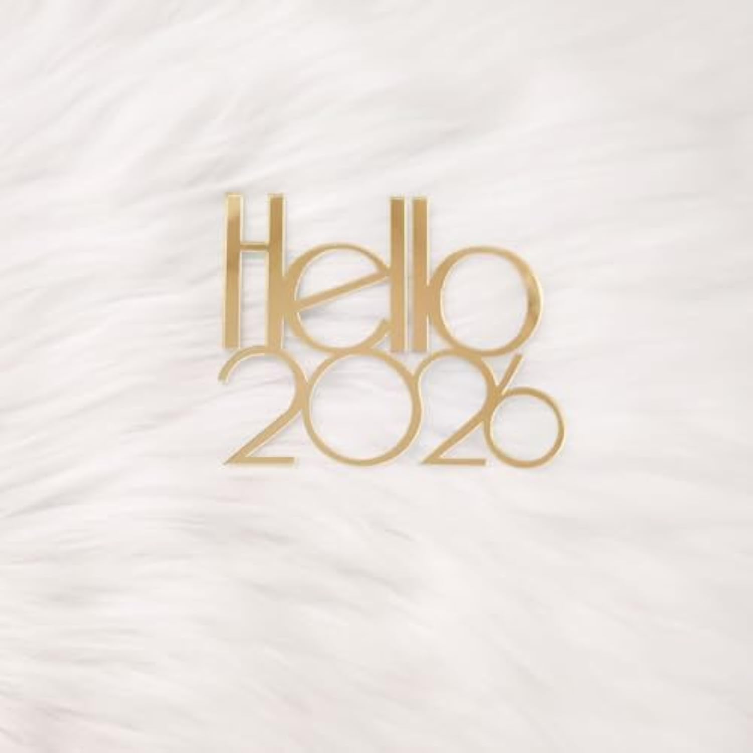 Golden Acrylic Hello 2026 Cake Topper for New Year’s Eve Party Decor