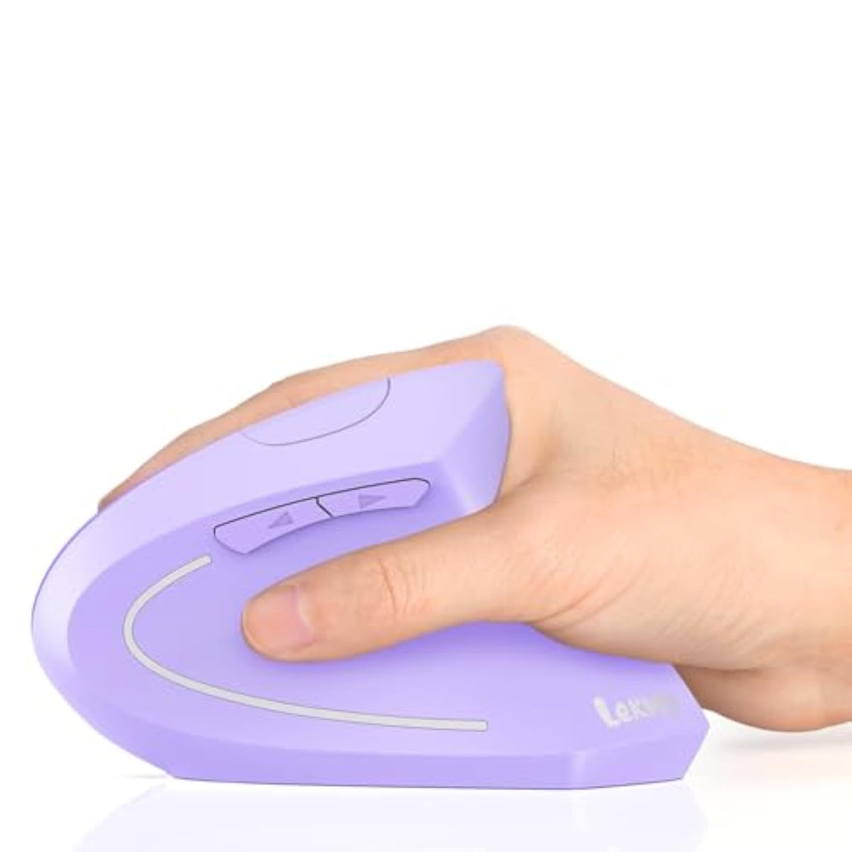 Ergonomic Mouse, Vertical Wireless Mouse, Rechargeable 2.4G Optical Carpal Tunnel Mice With Usb Receiver: 1000/1200 / 1600 Dpi, 6 Buttons, For Laptop, Computer, Pc, Desktop, Light Purple