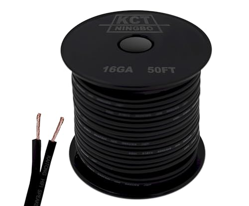 16AWG Gauge Speaker Cable Speaker Wire Black 50FT