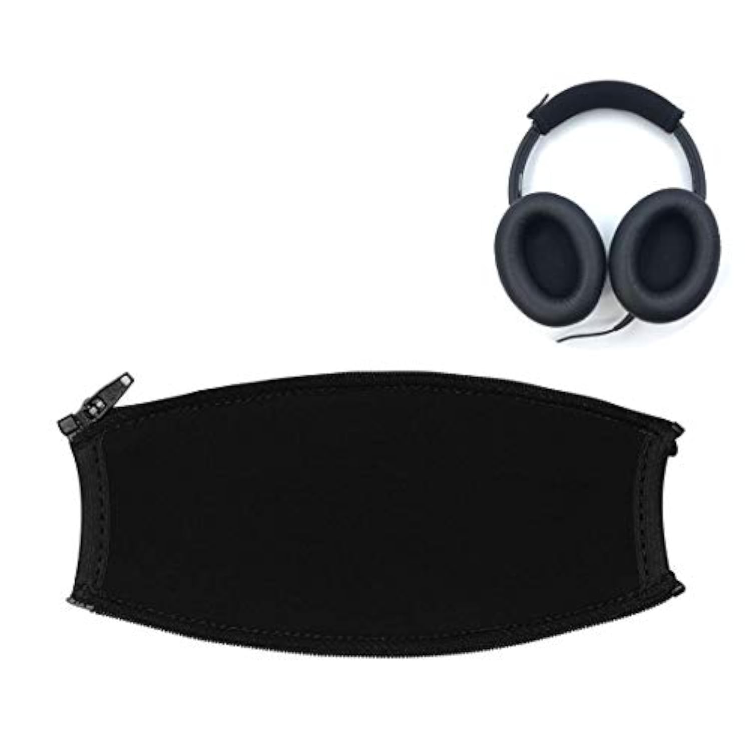Qc3 Headband Cover Replacement Headband Protector With Zippe For Bose Soundtrue Ae2 Oe1 Oe2 Qc3 Headphones Replacement Headband Cushion Pad Repair Parts/Easy Diy (Black + No Tool Needed)
