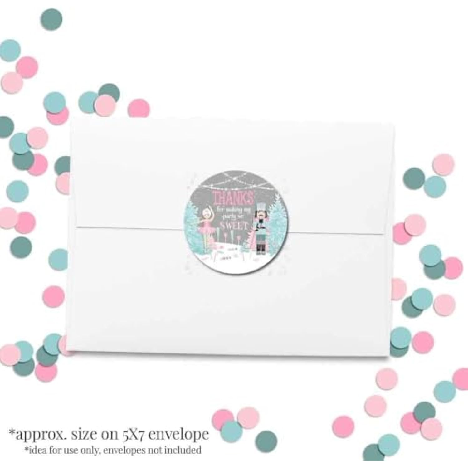 Nutcracker Land Of Sweets Holiday Christmas Thank You Sticker Labels, 40 2" Party Circle Stickers By Amandacreation, Great For Party Favors, Envelope Seals & Goodie Bags