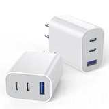 [2-Pack]Iphone 16 15 Charger Block,35W 3-Port Fast Usb C Charger Block Dual Port Pd Power Adapter + Qc Wall Plug Multiport Usb C Wall Charge Block For Iphone 16/16 Pro/15/15 Pro/Pro Max/Plus/14/13/12