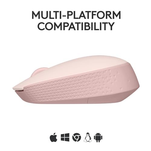 M170 Wireless Mouse For Pc, Mac, Laptop, 2.4 Ghz With Usb Mini Receiver, Optical Tracking, 12-Months Battery Life, Ambidextrous - Rose