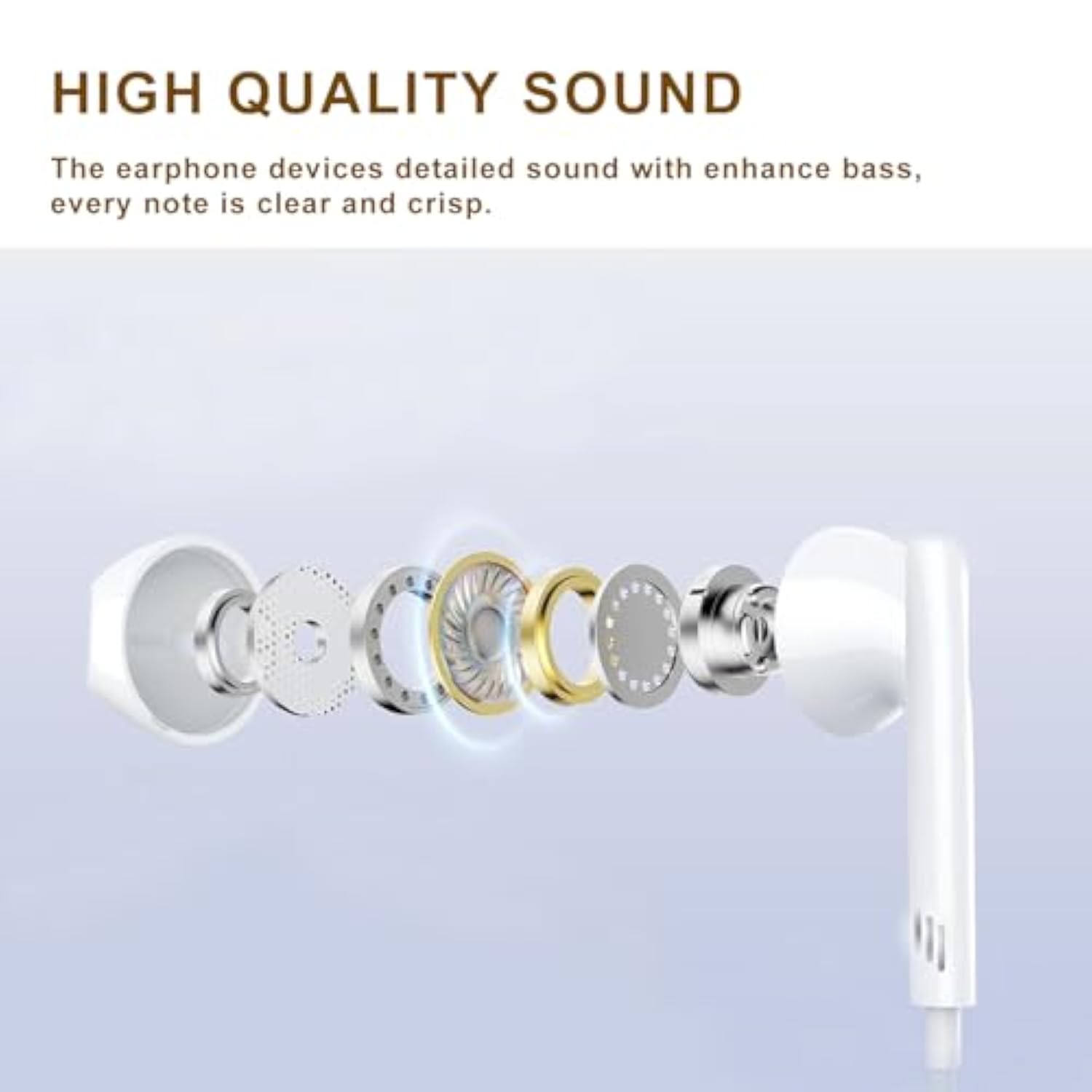 2 Pack Of Usb C Headphones For Iphone 16/16 Pro/16 Plus/16 Pro Max/15/15 Plus/15 Pro/15 Pro Max,Usb Type C Earphones Hifi Stere, White Wired Earbuds With Microphone & Volume Control