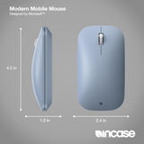 Incase Modern Mobile Mouse – Designed by Microsoft – Lightweight, Precision Navigation, Right/Left Hand Use, Scroll Wheel, BlueTrack Technology, Wireless Bluetooth for Mac/Windows/8/10/11 (Ice Blue)