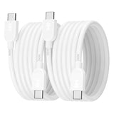 Cable Matters 2-Pack Extreme Flexible 240W USB C Charging Cable - 6ft, Up to [240W Charging, 480Mbps], No Video Support, USB C Charger Cable for MacBook Pro, iPadPro, Dell XPS, Surface Pro, White