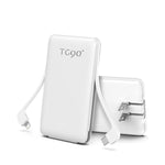 Portable Charger With Built-In Foldable Ac Wall Plug And Cables,5000Mah Slim Power Bank Usb C Battery Pack,3 Outputs Pocket Friendly Battery Charger Compatible With Iphone Android Smart Devices