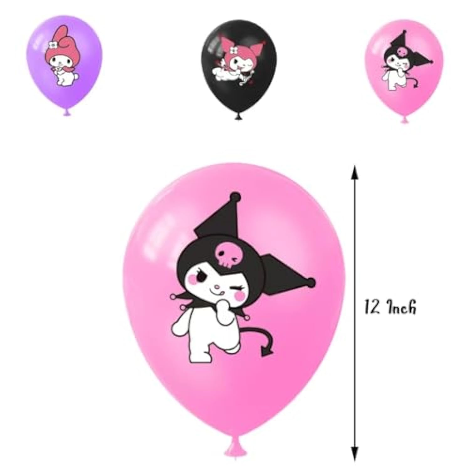 52Pcs-Kuromi Birthday Party Supplies, Party Decorations Set Include Banner, Balloons, Hanging Swirls, Cake Cupcake Toppers, Tablecloth For Girls Kuromi Theme Party