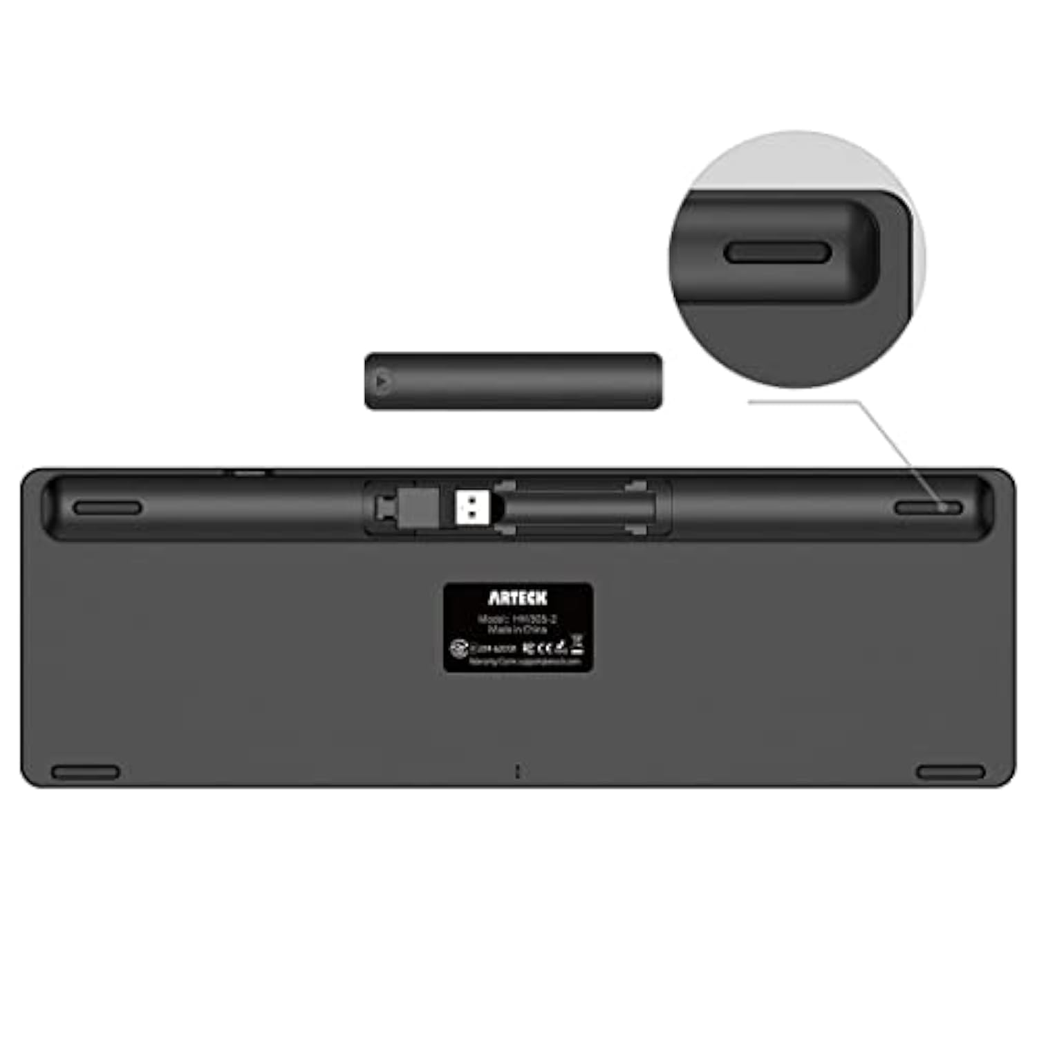 2.4G Wireless Keyboard Ultra Slim Full Size Keyboard With Numeric Keypad And M