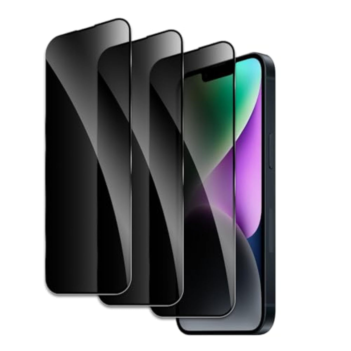 Privacy Screen Protector For Iphone 14, Shatterproof Tempered Glass Accessories, Anti Spy Tempered Glass Film, Case Friendly Ultra Resistant 9H Hardness Anti-Glare Hd Black -3 Pack