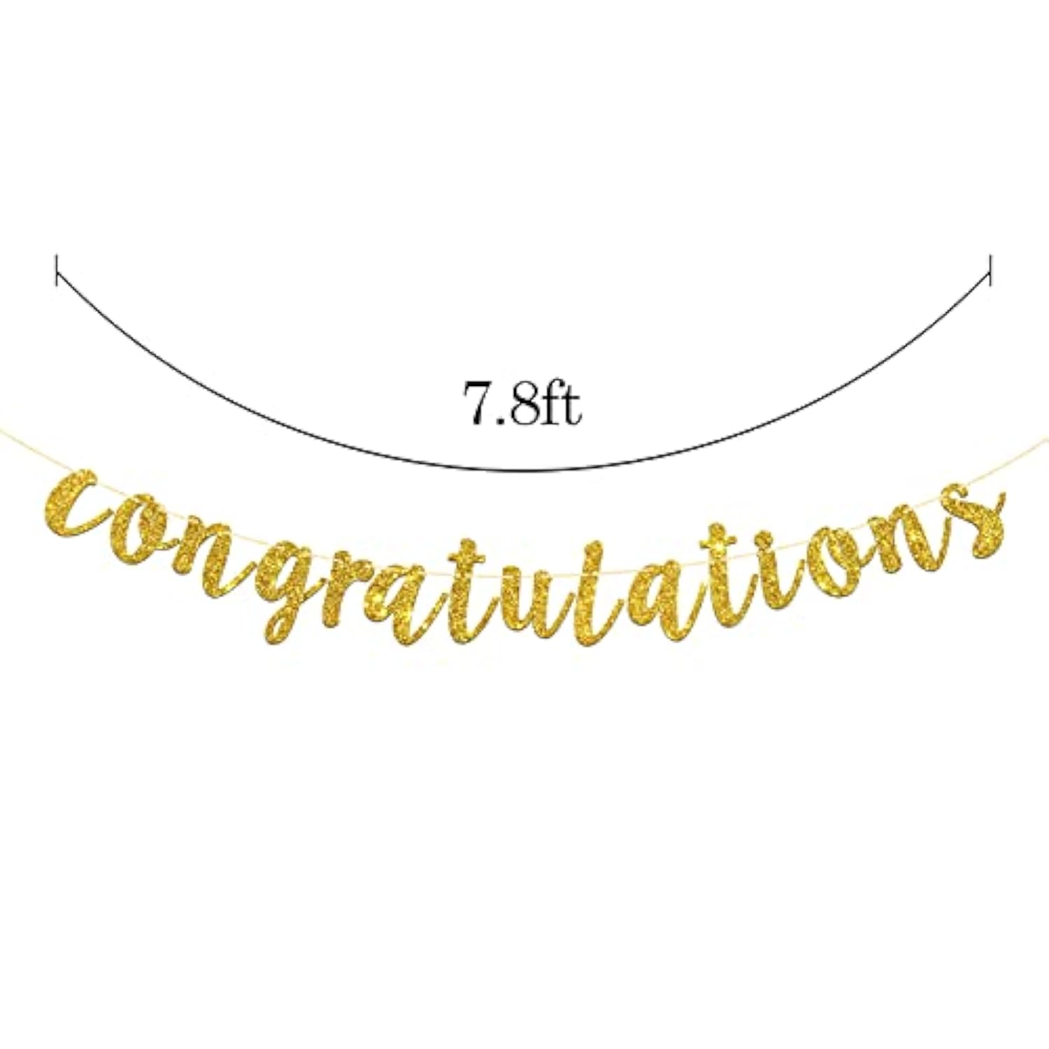 Gold Glitter Congratulations Banner For Wedding, Anniversary, Graduation, Congrats Master Bunting, Retirement Party Decorations Supplies