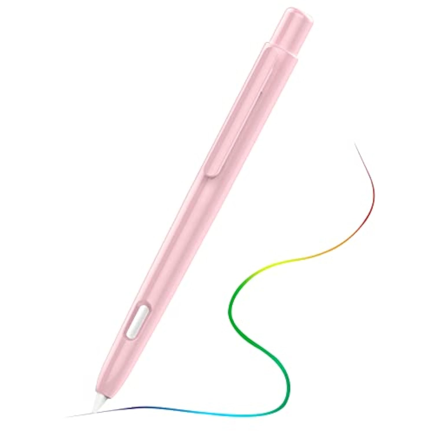 MoKo Protective Case Compatible with Apple Pencil Pro, Apple Pencil 2nd Generation, Retractable Protective Case for Apple Pencil with Clip, Apple Pencil PC Cover, Double-Tap Stand, Light Pink