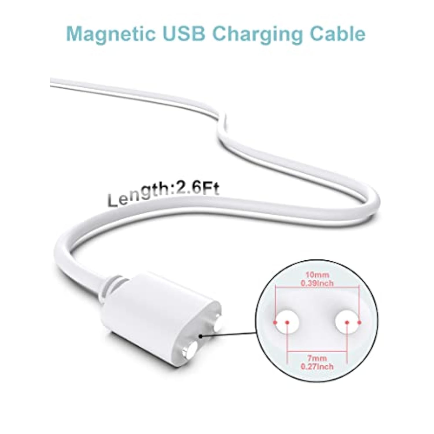 2.6Ft Magnetic Usb Dc Charger Cable Replacement Charging Cord-(7Mm/0.27In)