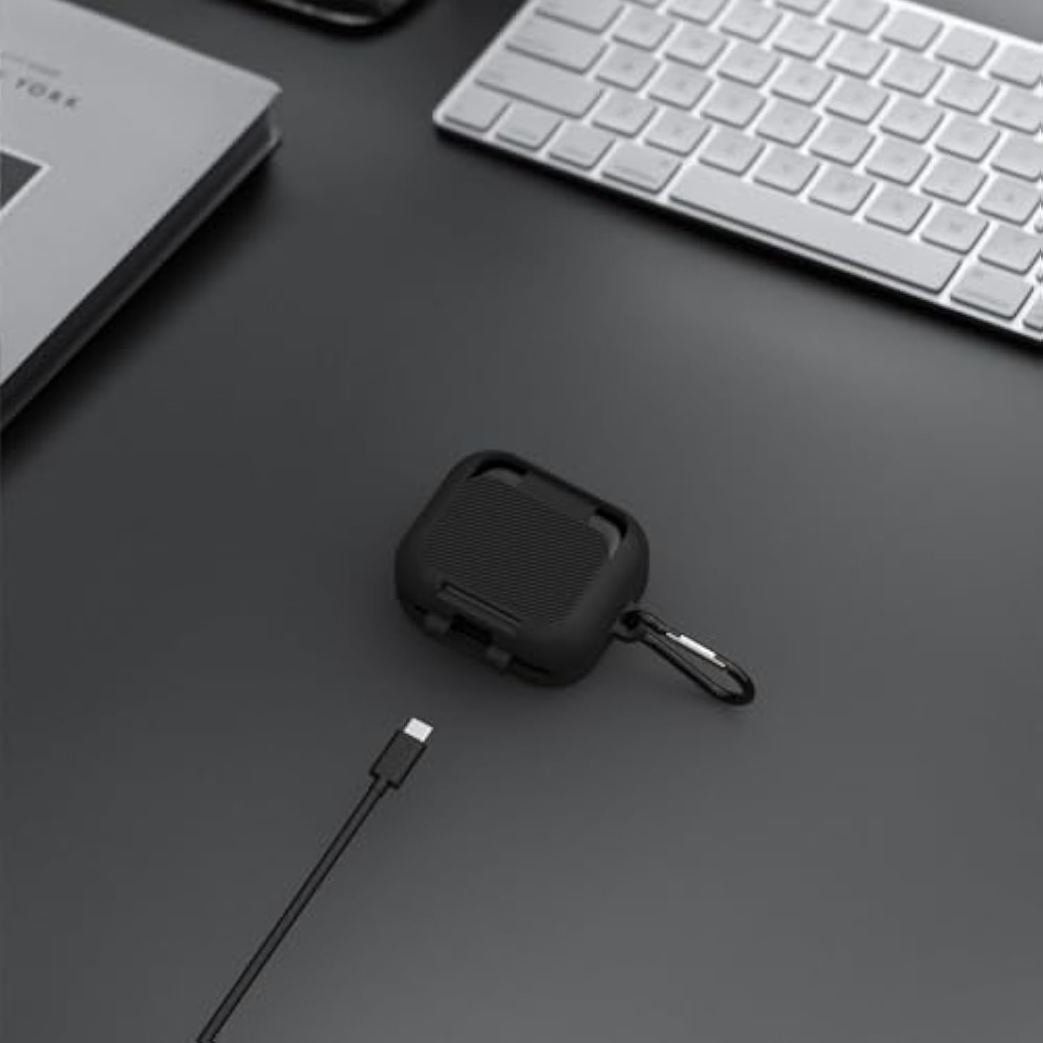 Geekria Silicone Case Cover Compatible with Soundcore by Anker P30i True Wireless Earbuds, Protective Earphones Skin Cover with Keychain Hook, Charging Port Accessible, Front LED Visible