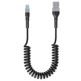 Coiled Lightning Cable Apple Carplay Compatible [Apple Mfi Certified] Short Usb To Lightning Apple Carplay Cable With Data Sync And Led, Retractable Iphone Charger Cord For Iphone/Pad/Pod
