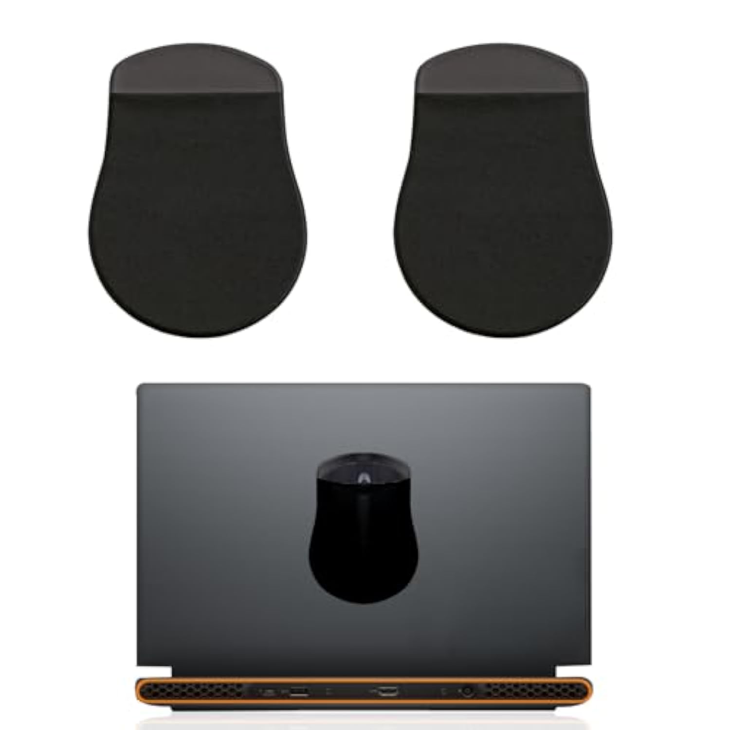 2 Pack Gray Mouse Holder For Laptop Stick On, Mouse Travel Case, Stick-On Mouse Pouch For Computer Laptop Office(Black)