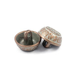 12 Pieces Truncated Cone Shaped Flower Carving Metal Shank Buttons. 15