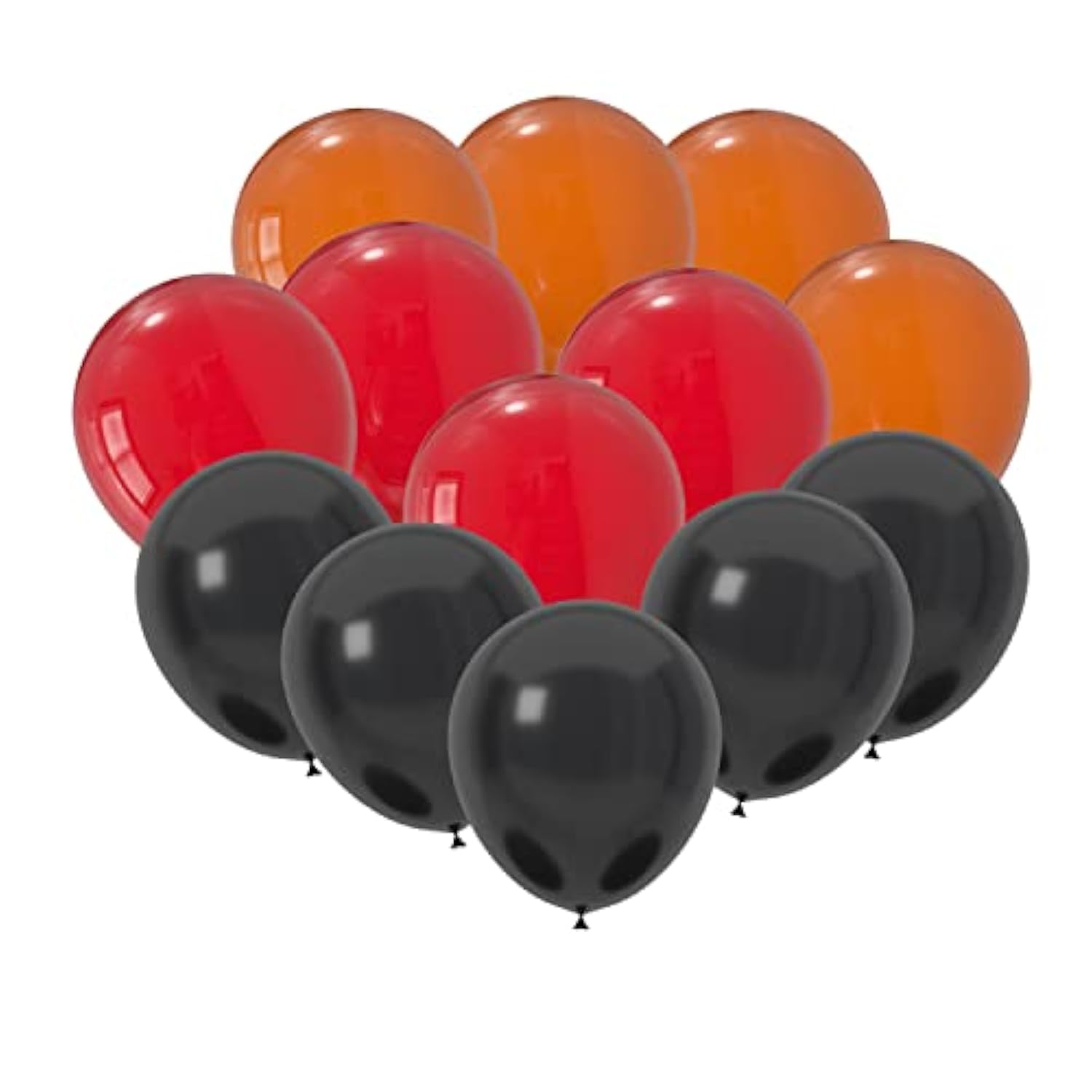60pcs 12in Black Orange Red Latex Balloons for Graduation Halloween & Party