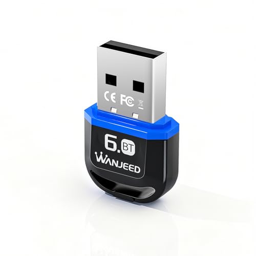Bluetooth 6.0 Usb Adapter For Pc Desktop Laptop - Pre-Installed Driver, Plug And Play, Windows 11/10/8.1/7 Compatible - Wireless Dongle For Headset, Speaker, Keyboard, Mouse, Printer, Controller