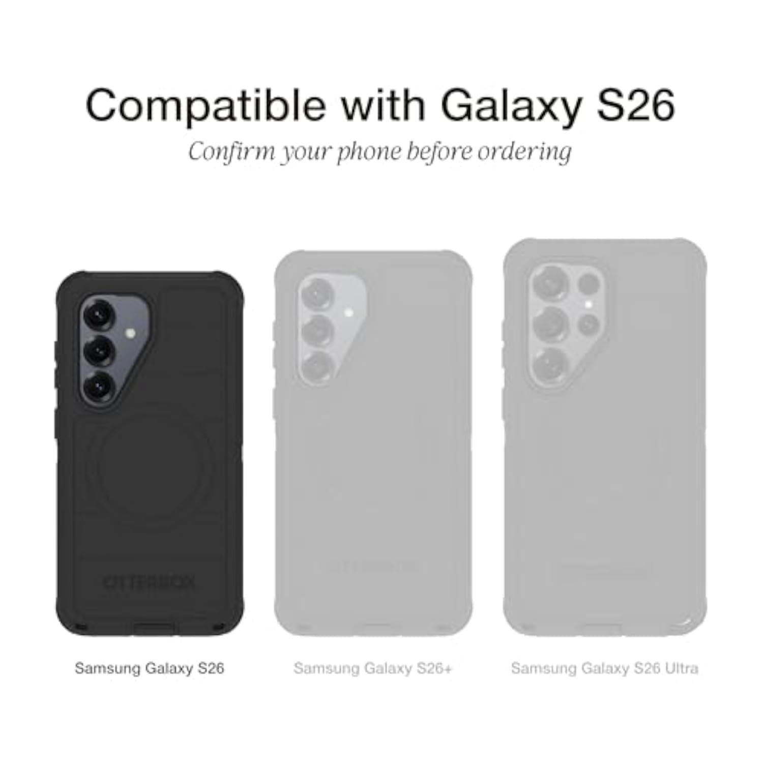 Samsung Galaxy S26 Commuter Series Phone Case, Black Protective Cover