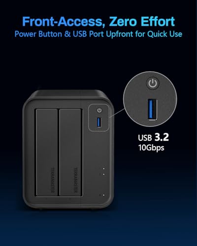 F2-425 2-Bay Nas Storage - Intel X86 Quad-Core Cpu, 4Gb Ram, 2.5Gbe Lan, Network Attached Storage Multimedia Server For Home Users (Diskless)