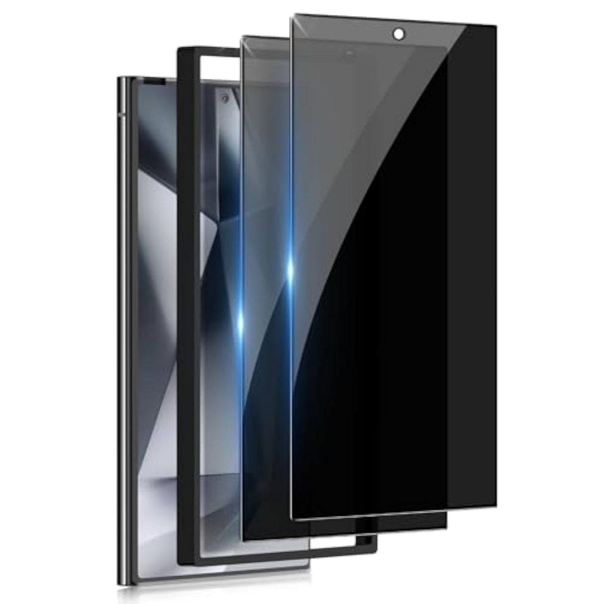 2 Pack For Samsung Galaxy S24 Ultra Privacy Screen Protector Tempered Glass, Anti-Spy, Full Coverage, S24 Ultra Accessories, Case Friendly, Easy Installation