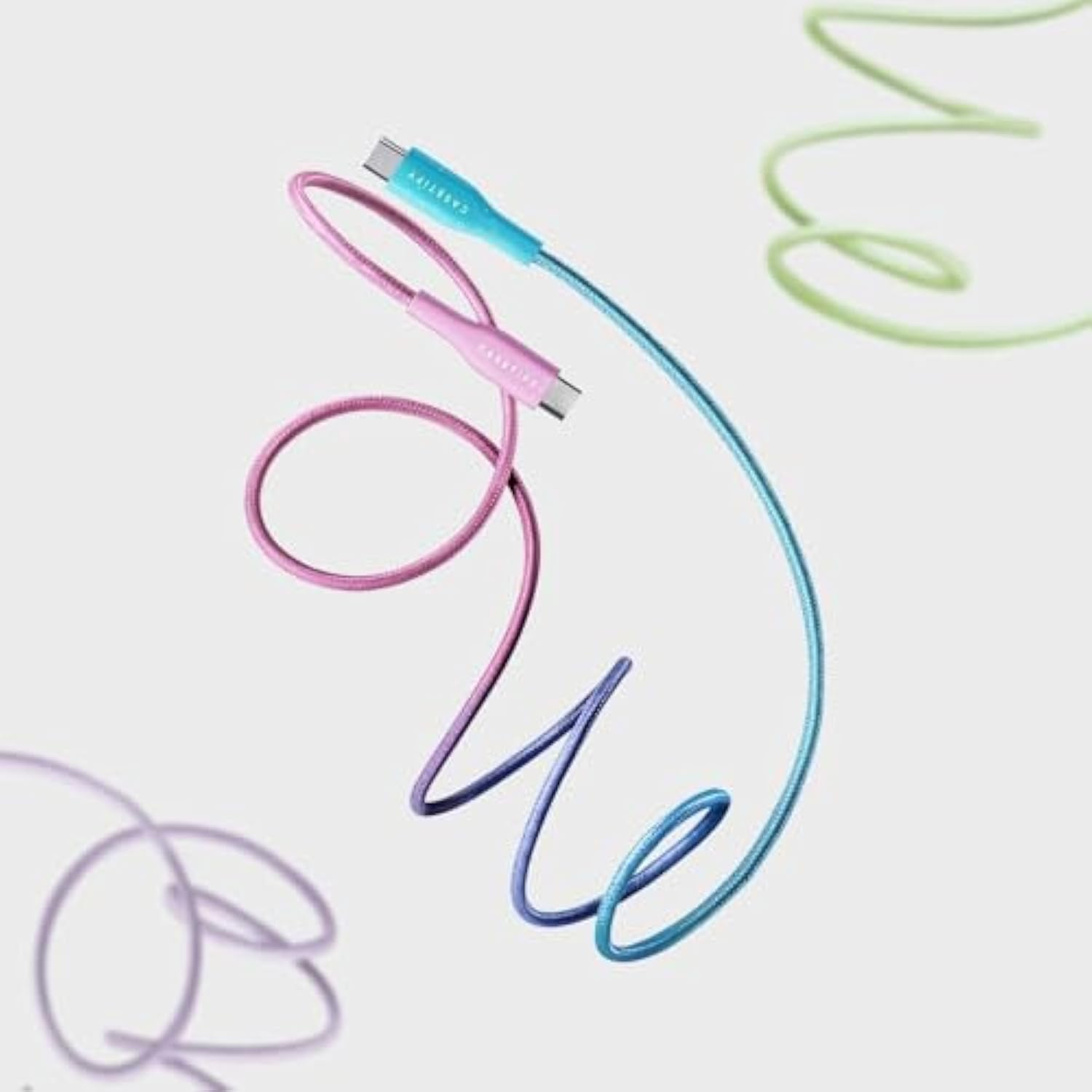 Powerthru Usb-C To Usb-C Cable (2M/6.6Ft) - Cotton Candy