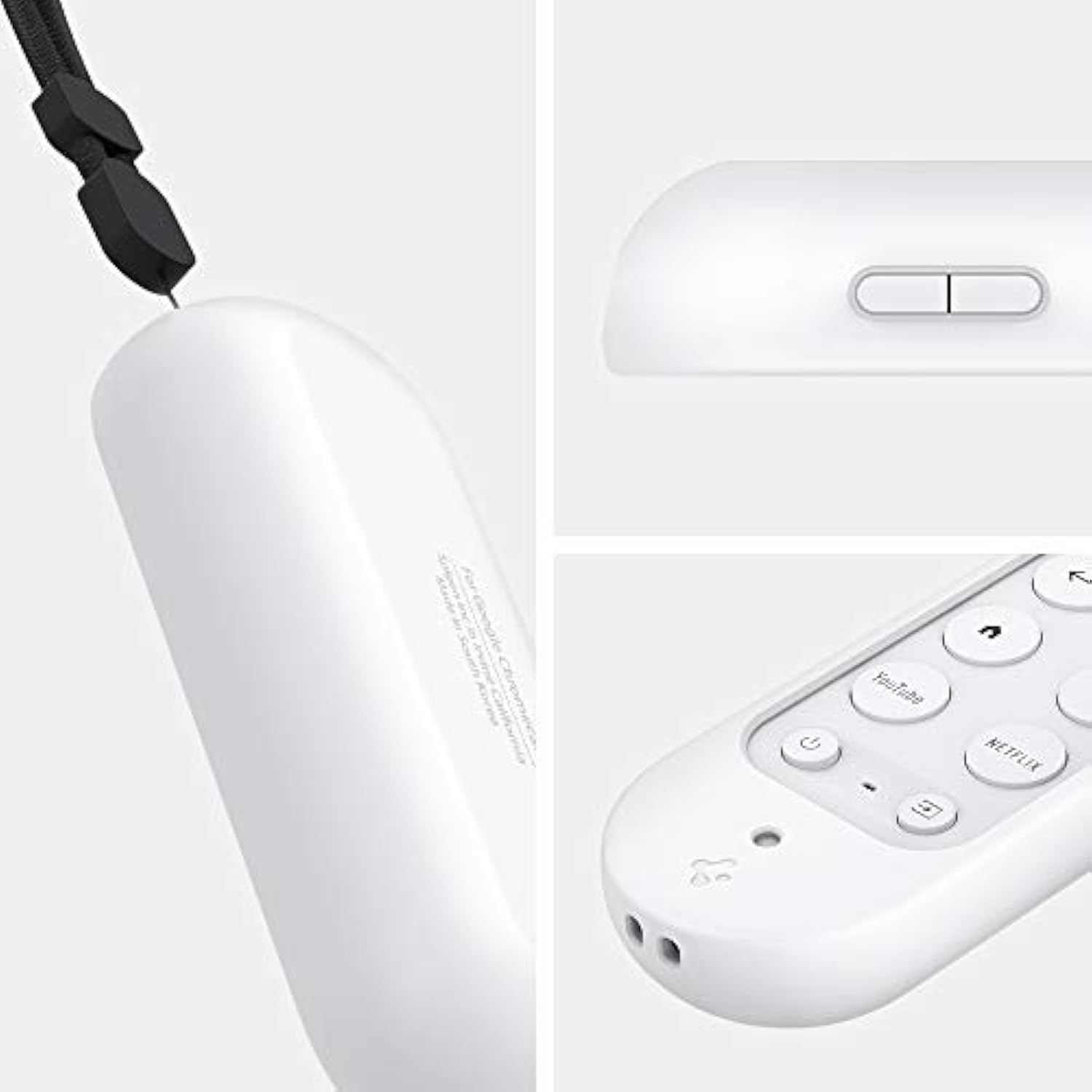 Spigen Silicone Fit Designed for Chromecast with Google TV Voice Remote Case Cover (Metal Plate and Magnetic Included) - White