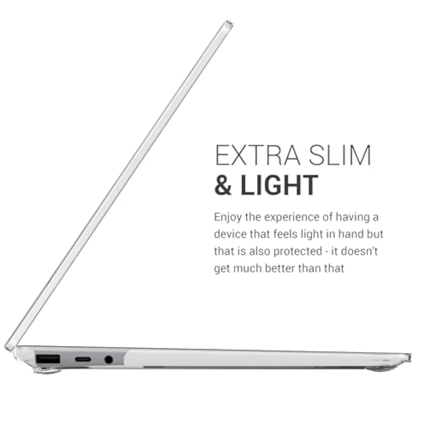 kwmobile Crystal Case Compatible with Microsoft Surface Laptop 5/4 /3 13.5inch (1868/1951) - Elegant Lightweight Laptop Cover - Transparent